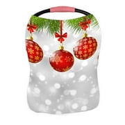 PKQWTM Christmas Tree Branches Red Balls Nursing Cover Baby Breastfeeding Infant Feeding Cover Baby Car Seat Cover