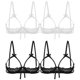 thumbnail image 2 of Womens Open Cups See Through Sheer Lace Sexy Bra Lingerie Back Tie Up Adjustable Spaghetti Shoulder Straps Underwired Bra Top, 2 of 5