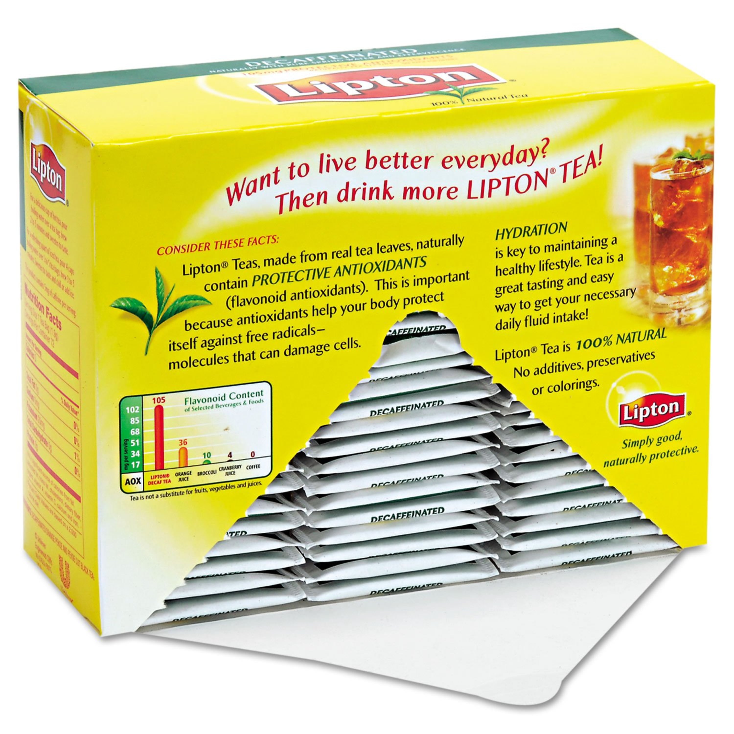 Lipton Decaffeinated Black Tea Bags, 72 Count (Pack of 6), Total 432 Tea Bags