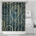 thumbnail image 2 of Retro Paisley Floral Curtain 72x84 Inches, Quick-Dry Polyester with Plastic Rings, Classic Boho Colorful Pattern for Bathrooms, 2 of 5