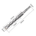 thumbnail image 2 of Broca para mampostería 22mm x 200mm Punta de carburo Broca de martillo rotativo Vástago cuadrado de 9.5mm para taladro de impacto, 2 of 4
