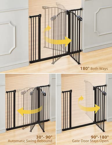 Child Puppy Gate No Drill InnoTruth Wide Baby Gate for Dogs Extra Tall Safety Coverage for Stairs Hallways Auto Close Pet Gate 29 to 39.6 Width with 30 Height Bedrooms 