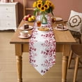 thumbnail image 5 of Table Runners 36 Inches Long, Pink Red Eucalyptus Leaves Cotton Linen Kitchen Dining Coffee Table Runner for Party Home Decor, Watercolor Spring Summer Botanical Tabletop Dresser Scarves 13x36 Inch, 5 of 9
