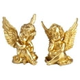 thumbnail image 4 of Thinsony 2pcs Cupid Angel Statue Tabletop Cherub Home Decor Garden Ornament Golden, 4 of 9