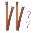 thumbnail image 2 of Deago Faux Leather Curtain Tie Backs Attach to Wall, Outdoor Drape Holder Holdbacks Tiebacks with Hooks for Home Offic Living Room Bedroom, Set of 2, Brown, 2 of 8