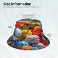 thumbnail image 6 of Gaeub Colorful Hand Painted Easter Eggs Printed Double Sided Reflective Bucket Hat Foldable Sun Hat for Camping Hiking Fishing, 6 of 9