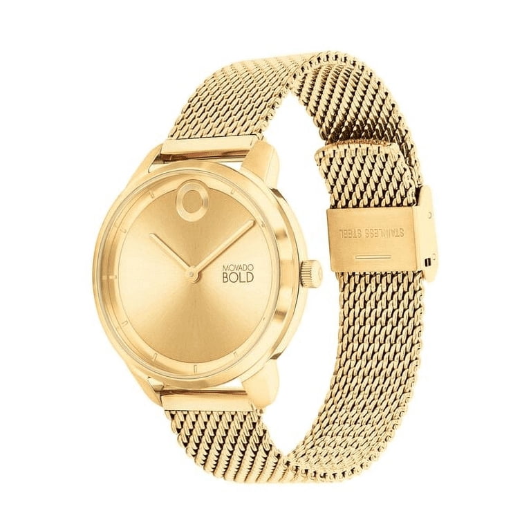 Movado 3600982 Trend Gold Dial Gold Stainless Steel Mesh  display picture 3
