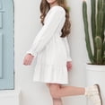 thumbnail image 7 of XXWXYD Kids Fancy Wedding Dress Long Sleeve Vintag𝖾 Irregular Hem Holiday Par𝗍y Clothes Girls Formal Gown Evening Prom Costum𝖾 Pageant Outfit Special Occasion, 7 of 7