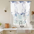 thumbnail image 3 of Blue Ocean Tie Up Curtain 63 Inches Long, Starfish Shell Coral Vintage Nautical Theme Marine Balloon Style Kitchen Window Curtain Over Sink, Small Window Rod Pocket Curtain 52"x63", 3 of 9