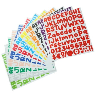 TOYANDONA 12 Sheets Alphanumeric Stickers Alphabet Paper Decals DIY Letters  Stickers Adhesive Words Decal Sticker Letters for Poster Board