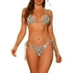thumbnail image 1 of Conjuntos de bikini de triángulo con cuello halter para mujeres INSPIRE CHIC, con lazo lateral, bikini de 2 piezas con rayas, pequeño, verde, 1 of 4