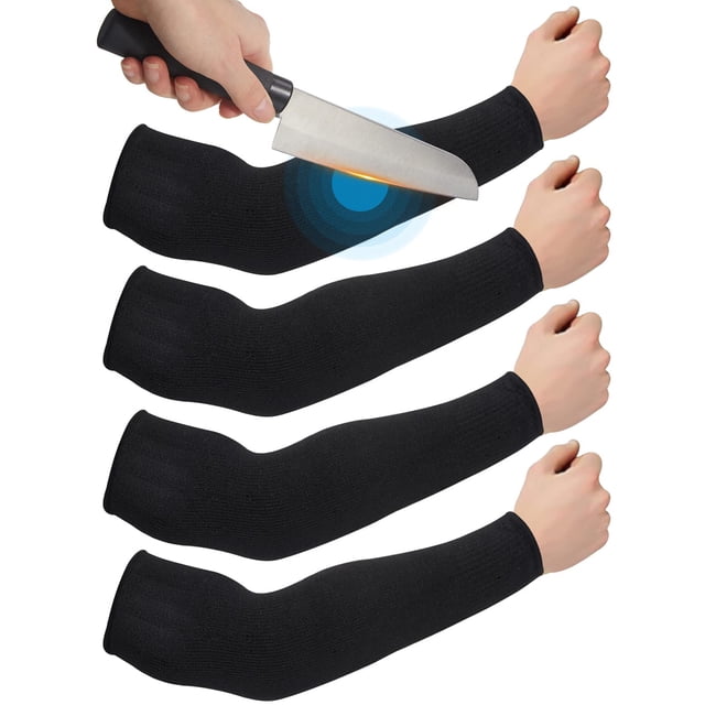 Protectores de brazos Geyoga con mangas resistentes a cortes, 2 pares, negros