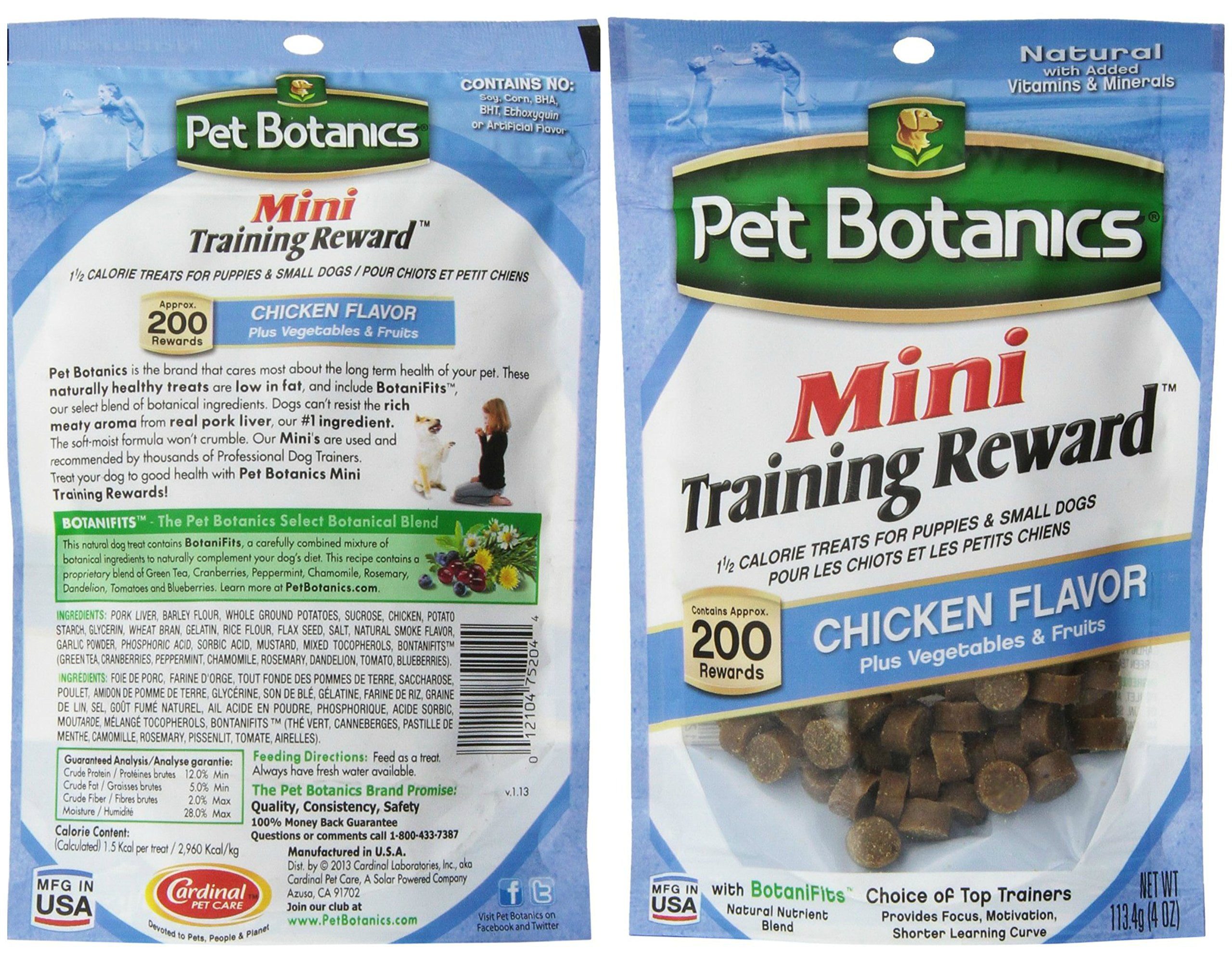 Pet Botanics Mini Training Rewards for Dogs 3 Flavor Variety Bundle: (1) Bacon, (1) Chicken and (1) Beef, 4 Oz Ea (200 Count per Bag, 3 Bags Total)