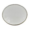 thumbnail image 1 of Elegance 11.5" Simplicity Collection White Porcelain Gold Trim Raised Rim Round Shape Dinner Plate, 1 of 2