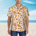 thumbnail image 4 of Daiia Boho Flowers Hawaiian Shirt for Men Gentle Cotton Regular Short Sleeve Casual-3X-Large, 4 of 9