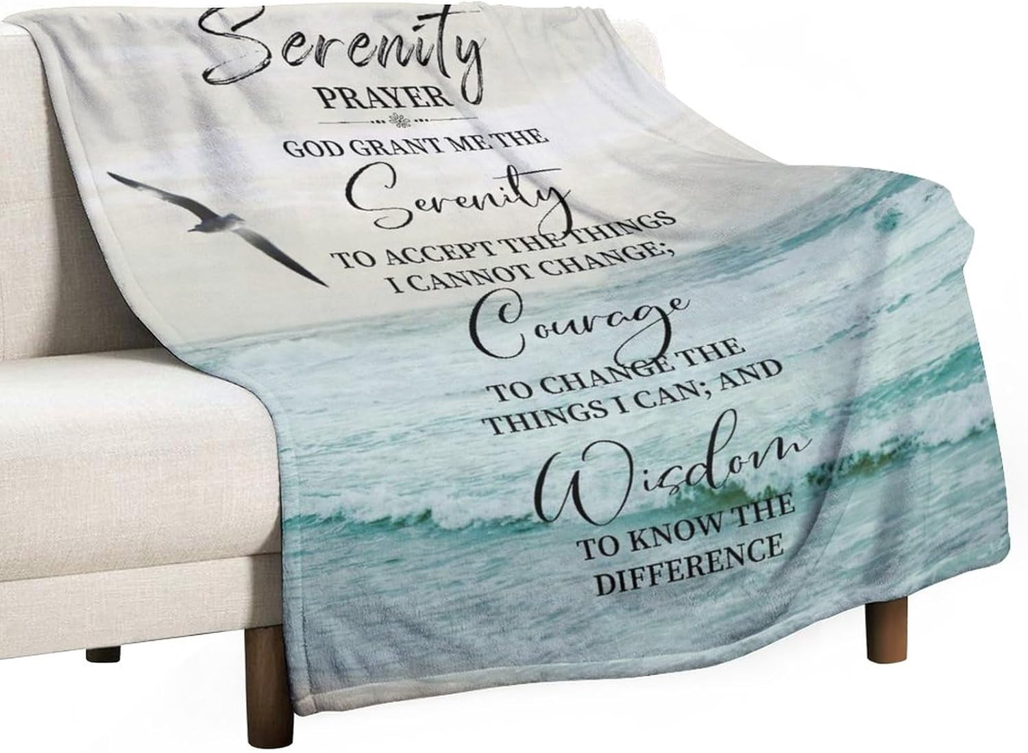 Serenity Prayer Blanket Christian Gifts for Women & Men Religious Throw Blanket Christian Blanket Bible Verse Blanket for Kids Adults Soft Warm Cozy Fleece Blanket for Couch Sofa Bed 40"x50"