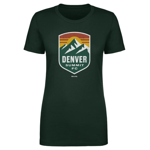 Women's 500 Level Forest Green Denver Summit FC Vintage Primary Logo Graphic T-Shirt