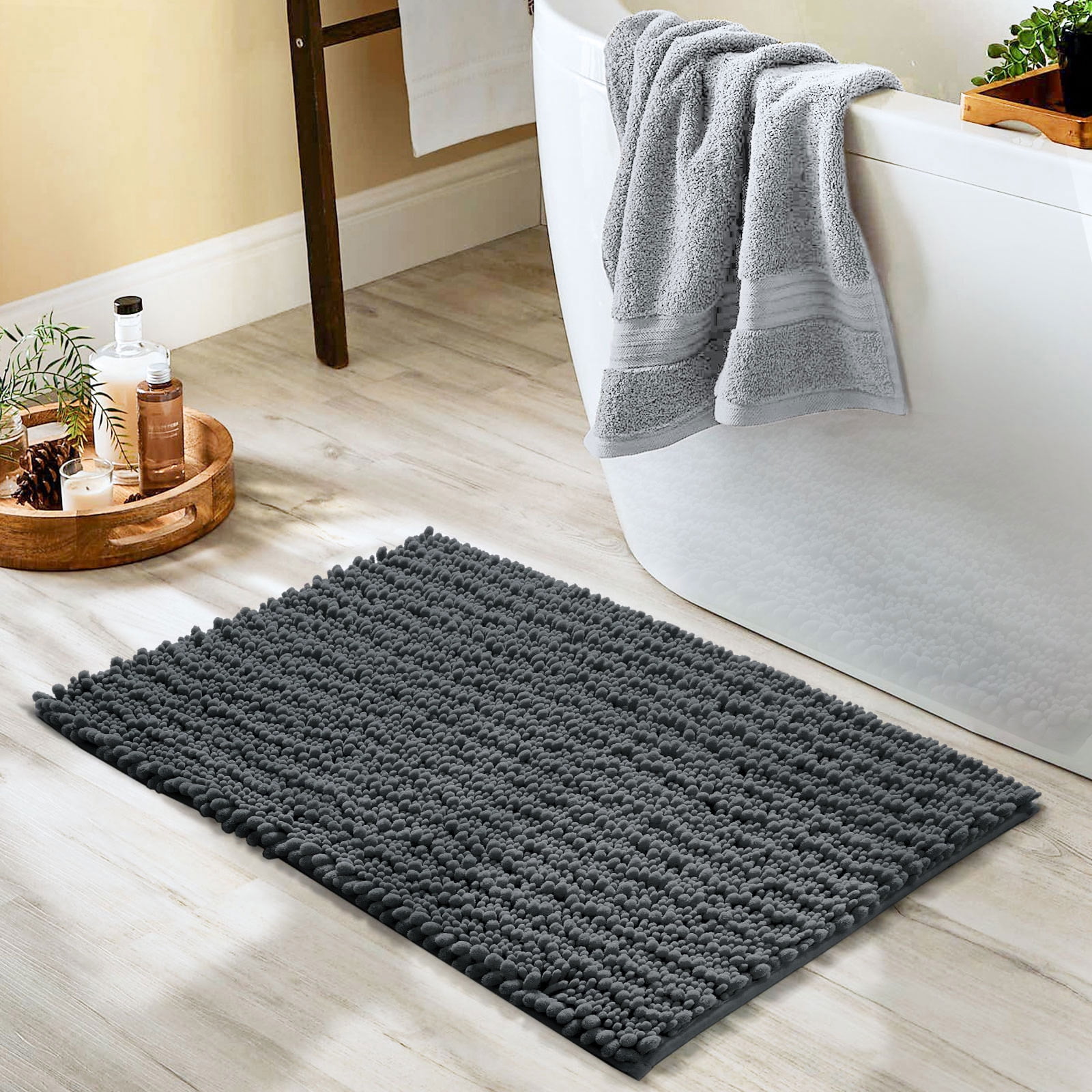 DEXI Bath Mat Bathroom Rug Non Slip Absorbent and Soft Floor Mats Washable  Chenille for Bathtub Toilet Shower Room Entryway,16x24White - Yahoo  Shopping