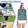 thumbnail image 6 of Garronmavis Women's Golf Shirt Quarter Zip Collared Tennis Shirts Long Sleeve Athletic Hiking Running Workout Tops Western Aztec Shirt, Blue Western Aztecs, Size XL, 6 of 7