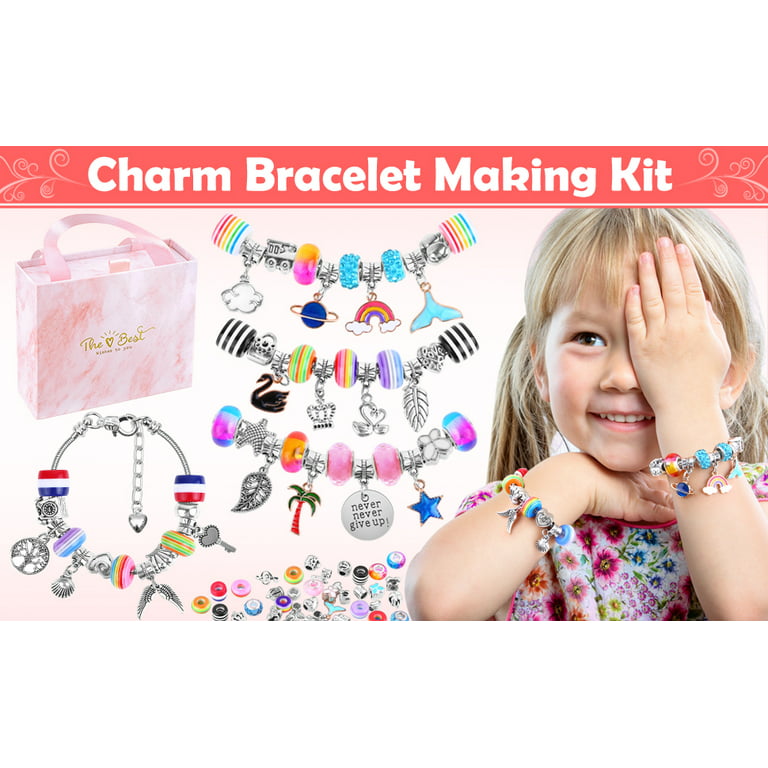 85 Pcs Diy Charm Bracelet Making Kit, Bangle Jewelry Making Kit