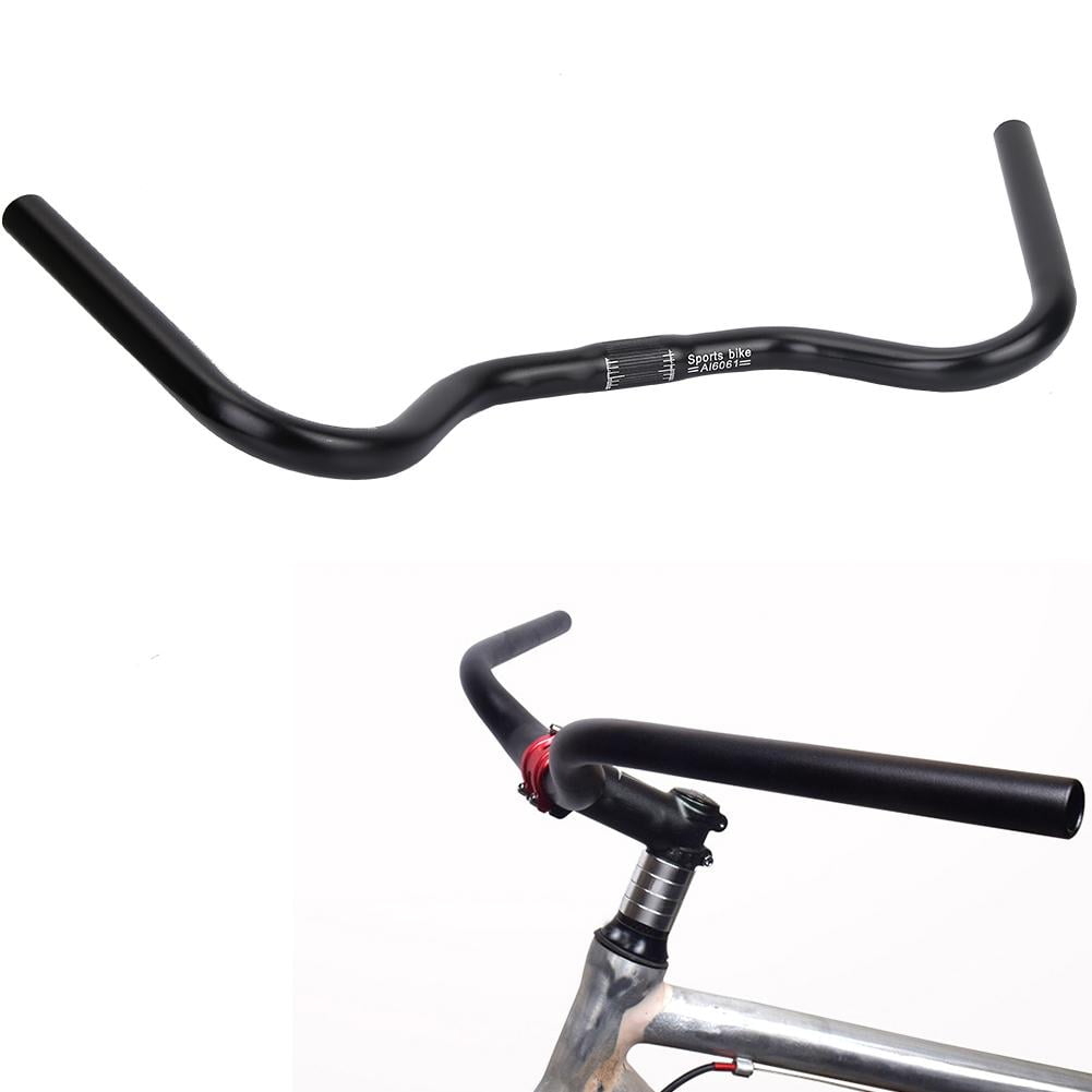 Guidon Aluminium VTT/Route/BMX 390mm Noir - Barre Pliée - Pièce De Rechange Universelle