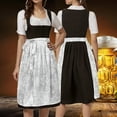 thumbnail image 2 of FEIFLY Women Dresses Laced Half Apron Bavarian Traditional For Party Dress Up Solid Color Festival Clothing, 2 of 9