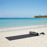 Athletic Works 68x24 inch 5mm TPE Rich Black Yoga Mat with Carry Strap