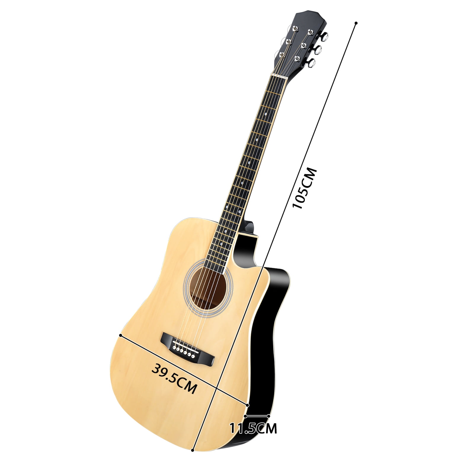 41-Inch Full-Size Dreadnought Cutaway Acoustic Guitar with Basswood Body, Steel Strings, and Starter Accessories for Beginners and Adults