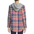 thumbnail image 4 of Time And Tru Women's Hooded Flannel, 4 of 5