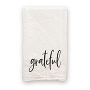 Grateful - 100% Cotton Decorative Tea Towel Flour Sack Gift for Kitchen