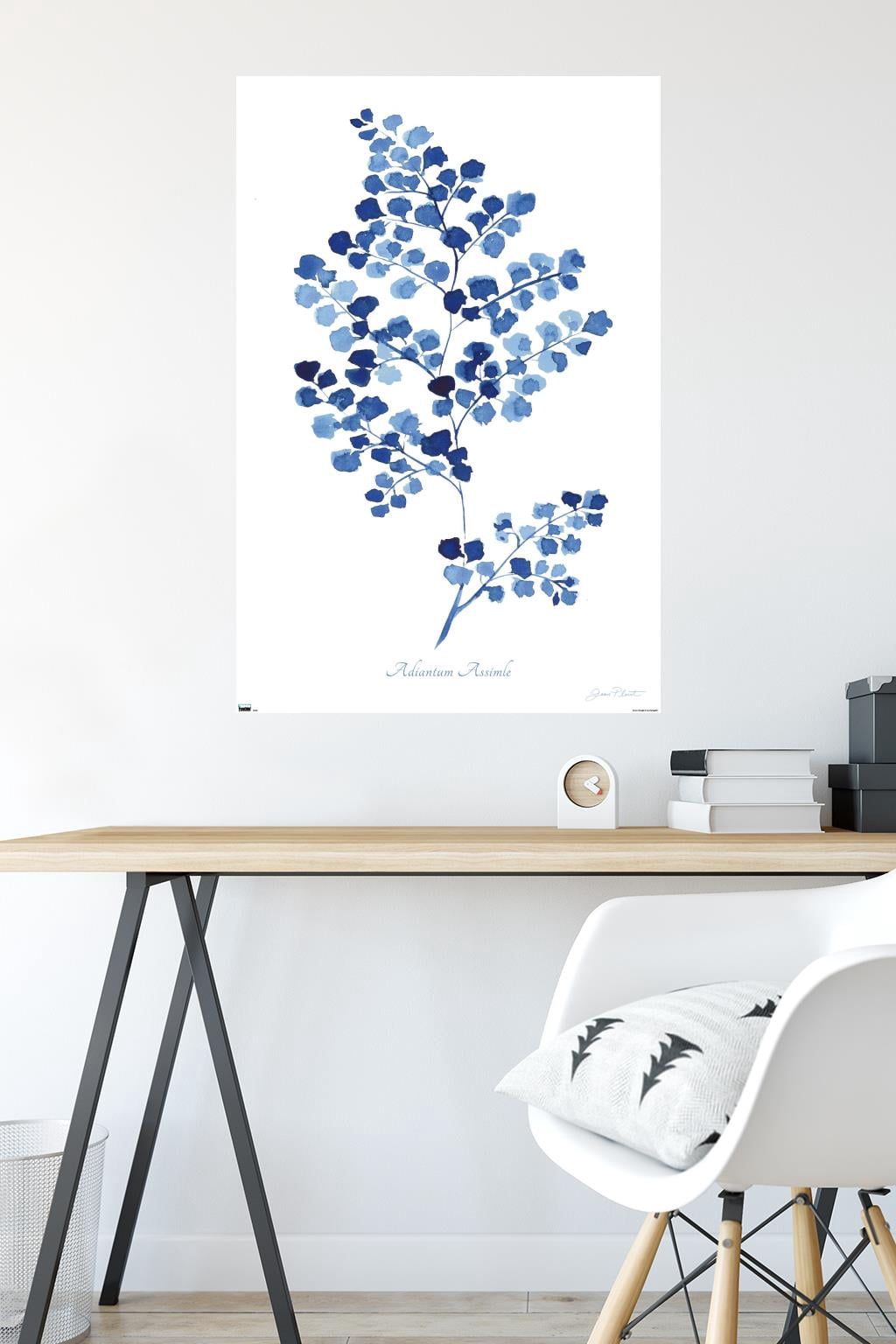 Jean Plout - Indigo Botanical Adiantum Assimle Wall Poster, 22.375" x 34"