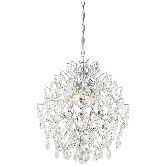 Isabella's Crown Mini Chandelier 4 Light Chrome Crystal In Traditional Style 20.75 Inches Tall By 18 Inches Wide     -Traditional Installation Minka
