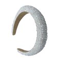 thumbnail image 2 of Qarigey Diademas con cuentas de cristal con purpurina, tocado de punto Flexible para el cabello, tocado para mujer, fiesta, colorido brillante Accesorio para el cabello Blanco Qarigey AP010971-01B, 2 of 5