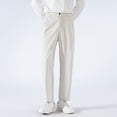 thumbnail image 2 of JAJAHO Mens Suit Pants Straight Leg Relaxed Fit Elastic Waistband Dress Pants Ankle Length Solid Color Versatile Trousers, 2 of 5