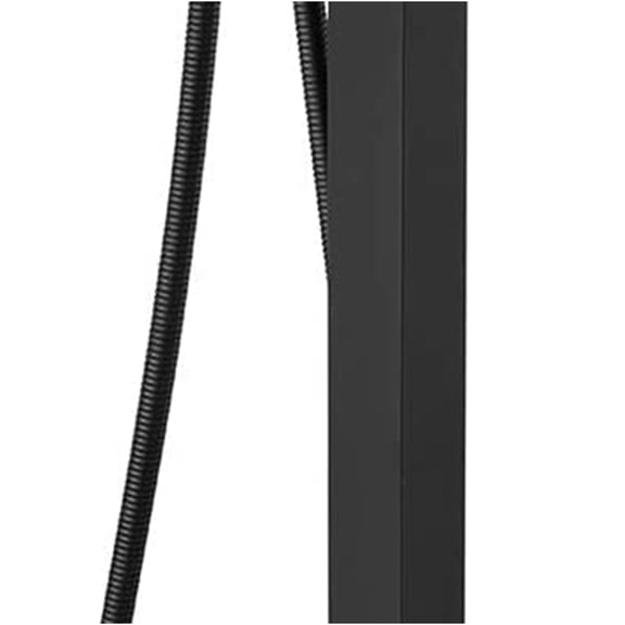 JERFIT Matte Black Freestanding Floor Mount Tub Filler with Handheld Shower, Waterfall Spout Bathroom Faucet