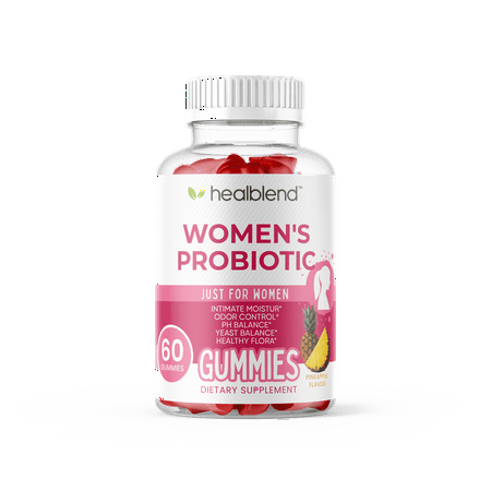Healblend Women’s Probiotic Gummies – Pineapple Flavor – 60 Count – Supports Intimate Health, Odor Control, pH & Yeast Balance, Digestive & Immune Support – Daily Probiotic Supplement for Women