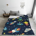 thumbnail image 5 of Honeii Funny Spaceships Print Fleece Blanket - Throw Blanket for Bed, Sofa, Couch, Camping, and Travel , Microplush Ultra Soft Warm Blanket-50"x40", 5 of 7