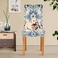 thumbnail image 4 of Yayeee 4 Pack Dining Chair Covers Stretch Parson Chairs Slipcovers Seat Protector, Green Floral, 4 of 6