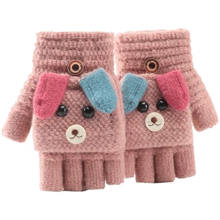 Gants D'Hiver Sans Doigts Convertibles Pour Enfants 5-10 Ans – 6 Paires Mitaines Rabattables Chaudes Et Extensibles, Idéales Froid Hiver