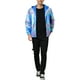 thumbnail image 2 of Chaqueta metálica con cremallera para hombre INSPIRE CHIC, ligera, con capucha, holográfica y brillante, tamaño L, azul púrpura, 2 of 8