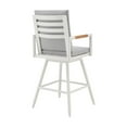 thumbnail image 3 of HomeStock Coastal Charm Outdoor Patio Swivel Bar or Counter Stool in Aluminum with Brown Rope and Light Gray Cushions, , Weather-Proof Design, 3 of 8