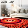 thumbnail image 2 of ODIKA 5'x7' Machine Washable Non-Slip Area Rug, Boho with Spiraling Ombre Petals High Traffic Rug, Red, 715173, 2 of 7