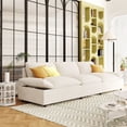thumbnail image 2 of Deep Seated Couch Modern 3 Seater Sofa with 2 Side Storage Space Beige, 2 of 5