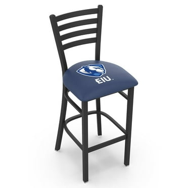 L004 - 25" Black Wrinkle Eastern Illinois Stationary Counter Stool with Ladder Style Back by Holland Bar Stool Co.