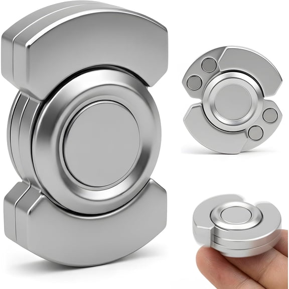 3-in-1 Fidget Toys Adults | EDC Fidget Spinner, Slider, Clicker | Stainless Steel Bearing Ultra-Stable Spin | Help Relieves Anxiety & Tension | Enhances Focus & Clarity | Compact & Portable, 2 PACK