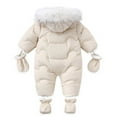 thumbnail image 3 of GYRATEDREAM Baby Snowsuit Winter Suits Coat Outwear Hooded Footie for Toddler Girls and Boys 6-24M, 3 of 16