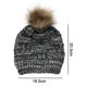 thumbnail image 5 of Gorro grueso de lana de punto cálido para mujer, gorro grueso con agujero para cola de caballo, gorro con botón, mezclas para soporte de máscaras, 5 of 8