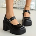 thumbnail image 5 of SCHUHLAND Women's Chunky Platform Mary Janes, Double Buckle Ankle Strap Pumps, Super High Heels, Round Toe, Plus Size, Lotita Style, 5 of 16