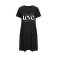 thumbnail image 4 of Sakmal Womens Moomoo Nightgowns Black Comfy Short Mumu Dress Love Print Short Sleeve Nightgowns for Women, 4 of 6