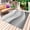 Grey, variant on Turquoise Striped Outdoor Rug 5x8 Ft - Reversible Patio Rug Outdoor Camping Rugs, Modern Abstract Art Wave Moire Gradient Indoor Outdoor Area Rugs, Non-Slip Outdoor Carpet Runner for Deck/Porch